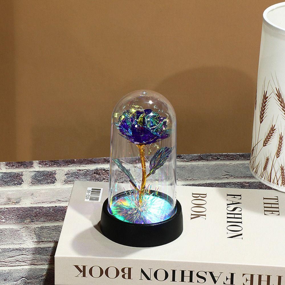 Красная Разноцветная Роза Искусственные Цветы Свадебное Украшение Светодиодная Подсветка Фольгированный Цветок Подарок