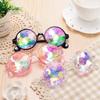 Women Cosplay Party Kaleidoscope Glasses Round Sunglasses Rave Festival Mosaic Prism Sunglasses
