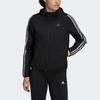 Adidas Classic Striped Woven Hooded Jacket Women Outerwear Black GQ0596