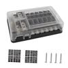 12 Circuit Fuse Block, Fuse Box Fit for Marine Automotive Car Vehicle