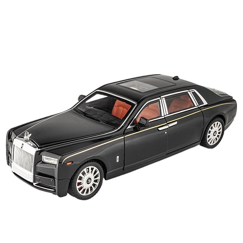 1/18 Rolls-Royce Phantom Model Car, Zinc Alloy Pull Back Toy Diecast Car with Sound and Light, Realistic Modeling Model Toy111