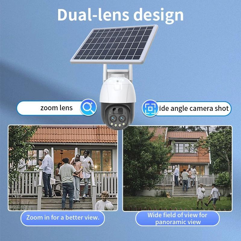 Cámara de seguridad solar 4G panorámica 360 HD con control remoto por aplicación para exteriores