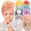 European & American Striped Baby Baotou Hat with Gold Flower - Thin, Protective for Girls