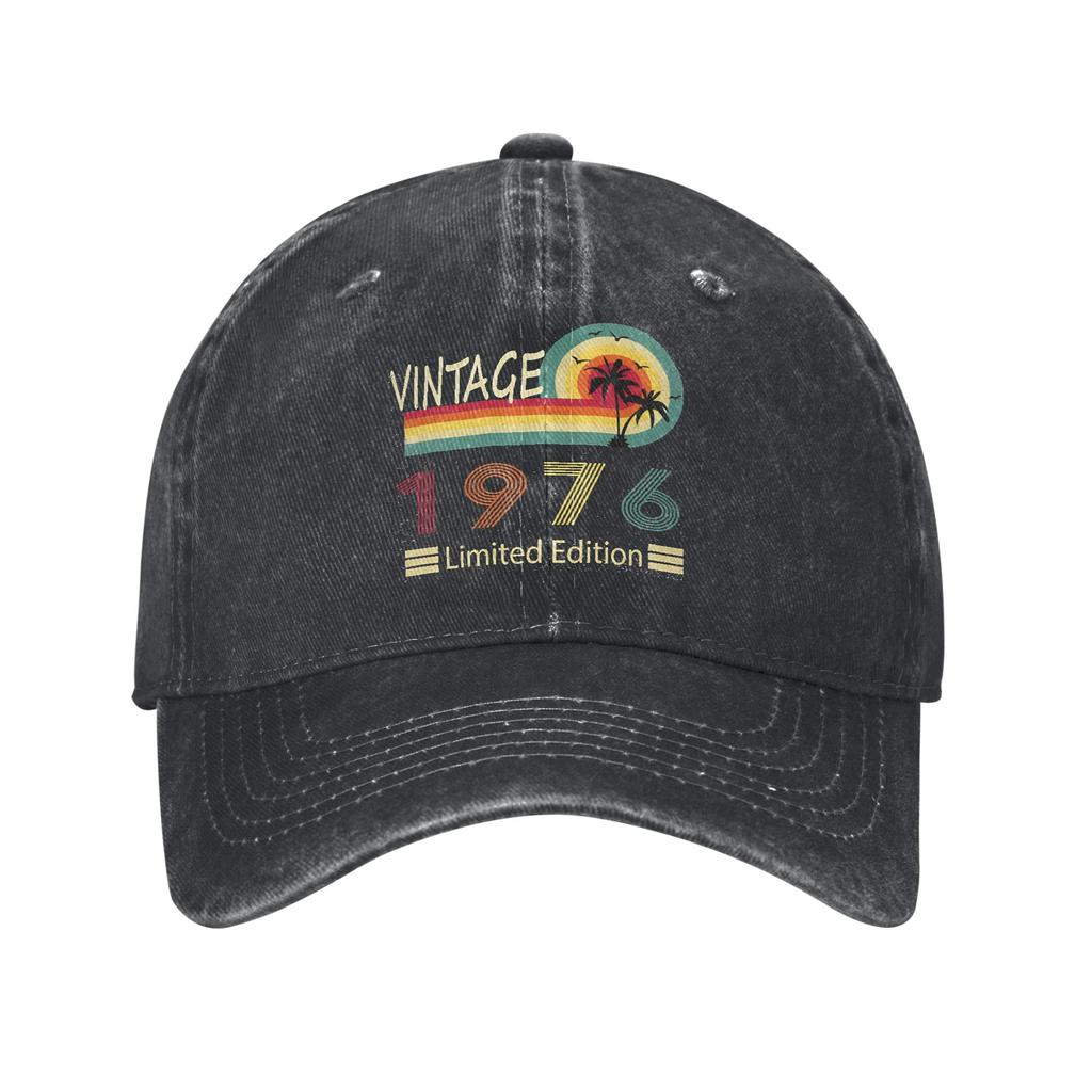 Vintage Born In 1976 aged 50 Trucker Hat Outfit For Unisex Baseball Caps 50 birthday Retro Wear Sun Caps Adjustable