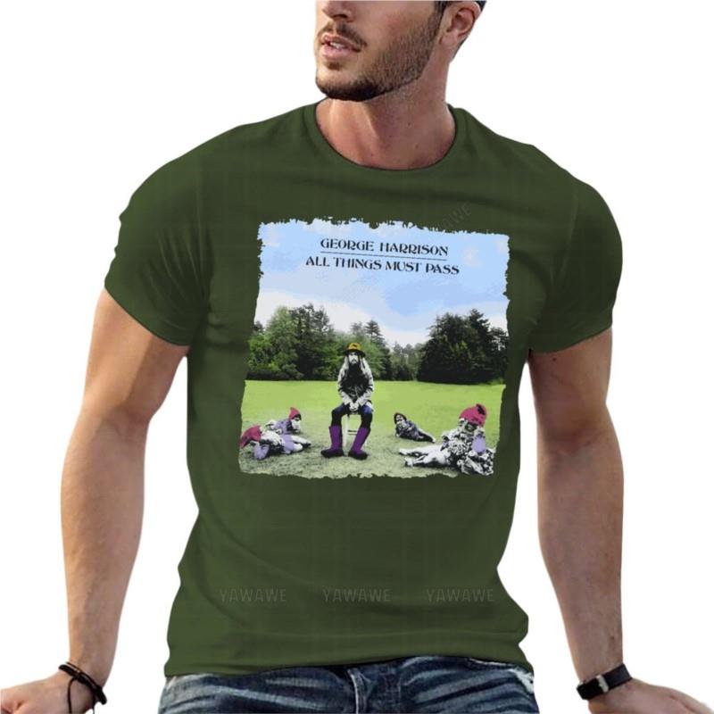 George Harrison All Things Must Pass Oversize TShirt Personalized Mens Clothes Cotton Streetwear Large Size Top Tee