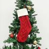 1 шт. Рождественский носок для подвешивания, вязаный чулок для хранения подарков в виде конфет, для создания праздничной атмосферы, контраст