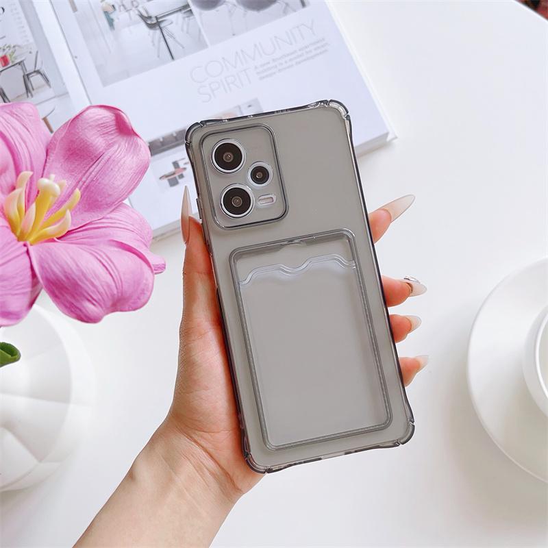 Противоударный прозрачный чехол TPU с отделением для карт для Xiaomi Redmi Note 12 13 Pro 11 10 9 Redmi A3 A2 14C 13C 13 12C 10C Mi 14T 13T 12T Poco M6 F6 X6 X5 Чехол-крышка