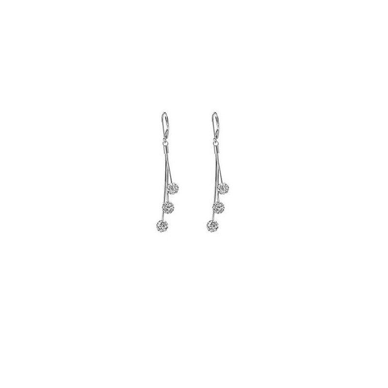 Classic Crystal Ball Tassel Earrings for Women Wholesale Jewelry Gifts Korean Earrings