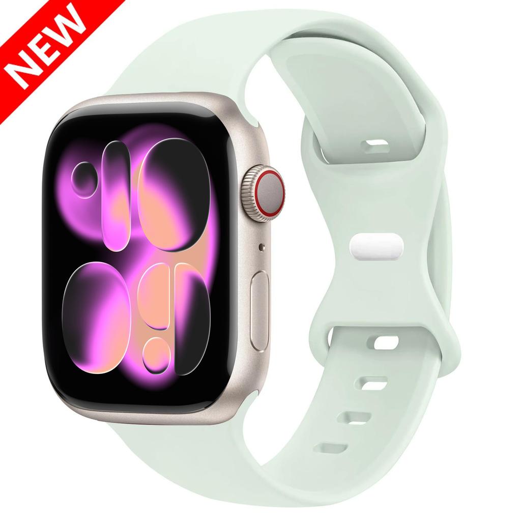 Спортивный силиконовый ремешок для Apple Watch Bands 40мм 44мм 46мм 45мм 41мм 49 42мм Correa Браслет iWatch серия 10 11 9 8 7 ultra 3 SE
