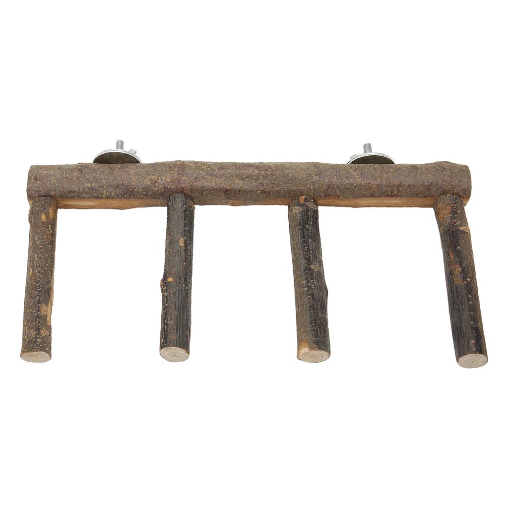 Bird Ladder Perch 4 Step Wooden Bird Ladder Stand Perch for Small Medium Parrot Animal L