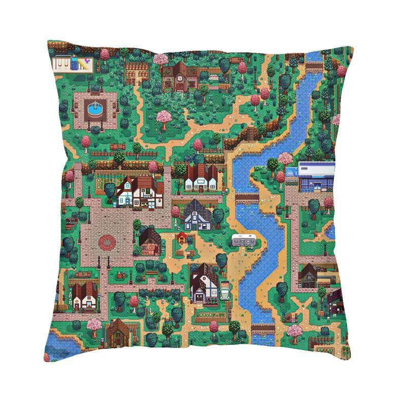 Подушка-чехол Stardew Valley Карта Двусторонняя 3D-печать Видеоигры Декоративная подушка для дивана Крутой чехол для подушки Домашний декор