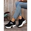 Alphabet Plus Size Wedge Sneakers 2025 Fall New Velcro Platform Casual Shoes