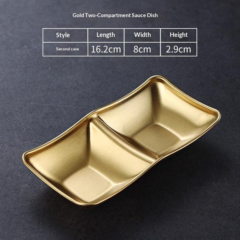 Muti-Grid 304 Stainless Steel Seasoning Plate Sauce Divide Dishes Hot Pot Bbq Soy Vinagar Dish For Kitchen Gadgets