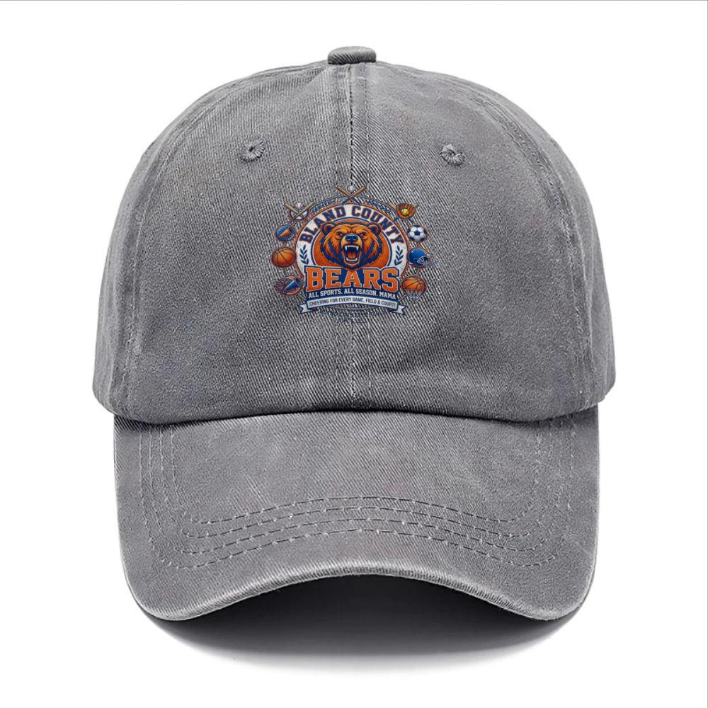 Bland County Bears Retro Baseball Cap Suitable for Games Spirit Alumni Viscose Washed Iconic Unisex for for Field Cour