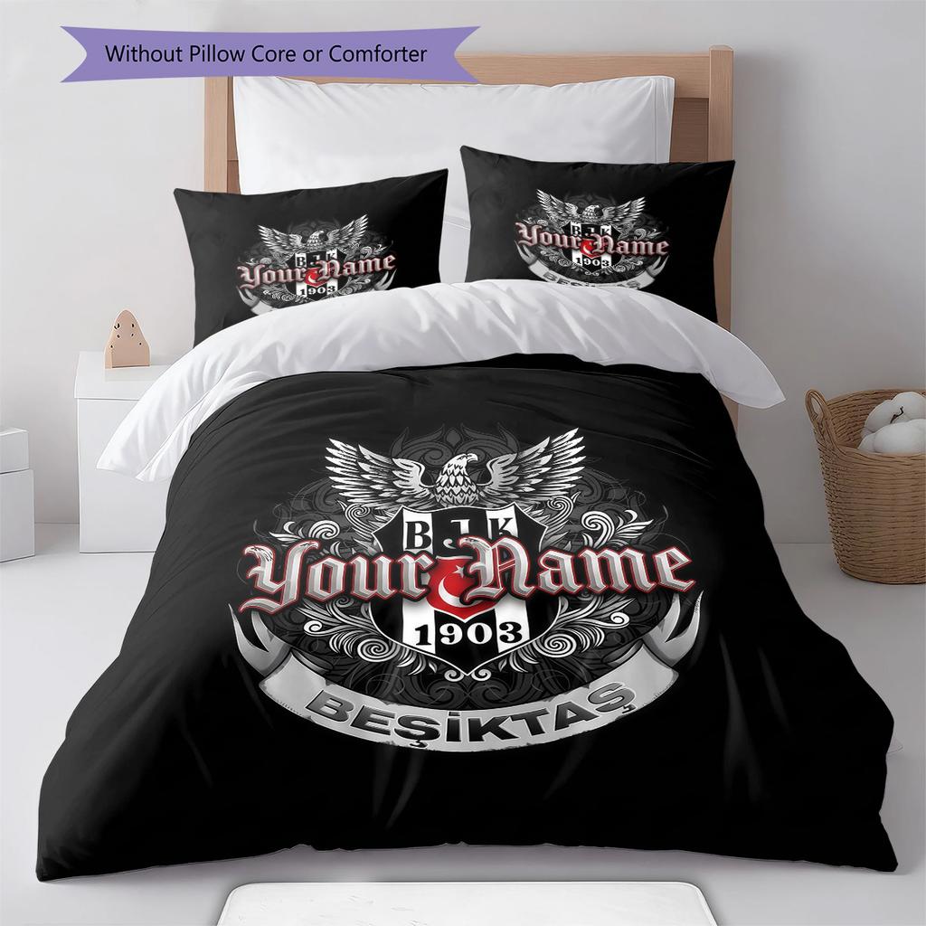 Besiktas Gymnastics Club Custom Name Pattern Bedding Quilt Set Quilt Cover Pillowcase Home Birthday Gift(1 * duvet cover + 2 * pillowcase, without cor