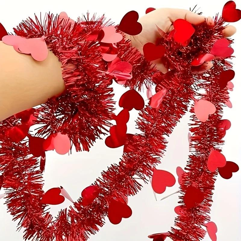 Latests Models Large Red Heart Garland with Plastic Love Hearts - Valentine's Wedding Arch, Door &Balcony Decoration Suitable