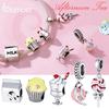 925 Sterling Silver Afternoon Tea Leisure Time Series Enamel Charm for Origianl Bracelet