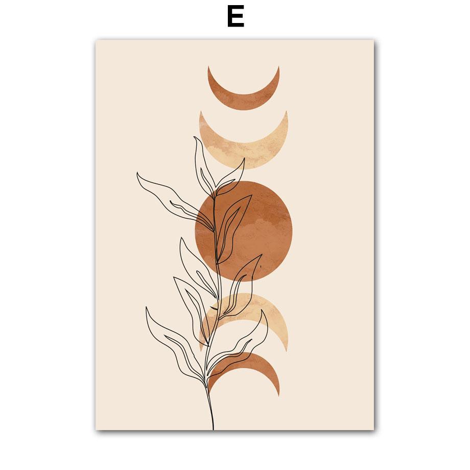 Бохо Солнечный Свет Луна Лист Линии Радуга Геометрия Настенное Искусство Холст Живопись Скандинавские Постеры И Принты Картины Для Декора Гостиной