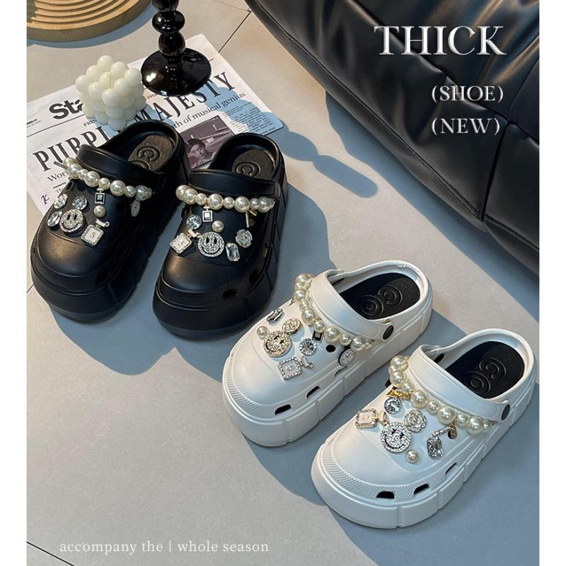 Thick Women Pearl Sole Sandal Breathable Fashion Shoes Eva Accessories Diy