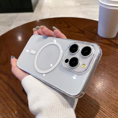 Подходит для iPhone16Pro Ультратонкий ПК Высокопрозрачный 15 Чехол для мобильного телефона Плюс Жесткий Чехол с магнитной присоской Apple 13/14 Жесткий чехол
