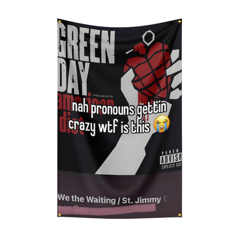 Ggreen Day Flag Rock Music Band Banner   Hd Printing Tapestry Exhibition Music Band Fans Garage Decor