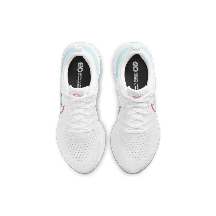 Nike React Infinity Run Flyknit 2 White Glacier Ice Мужские кроссовки Photon-Dust Чили-Красный CT2357-102