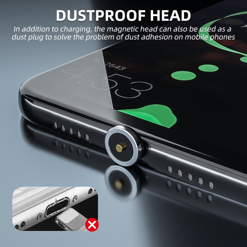 Магнитный зарядный кабель с вращением на 540°, USB-кабель типа C/Lightning, кабель для микрозарядки iPhone, IOS/Android