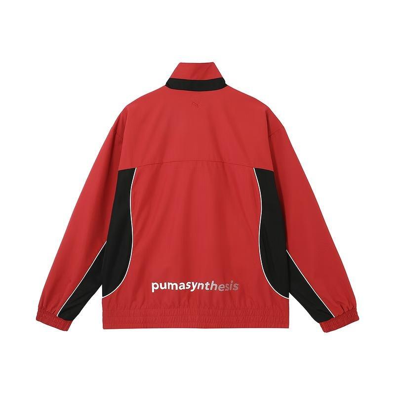 Puma Woven Beyond The Speed Американский Ретро Гоночная Удобная Куртка с Воротником-стойкой на Молнии с Длинным Рукавом Унисекс Куртки Красный 631081-70