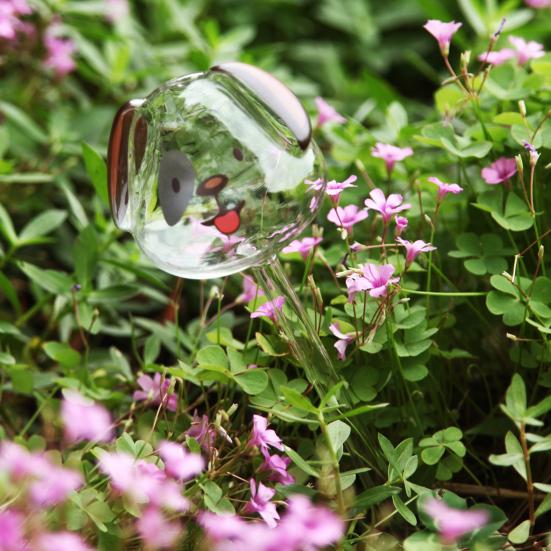 1 Pair Decorative Bulb Unique Glass Shape Time Saver Watering Dog Pattern Plant