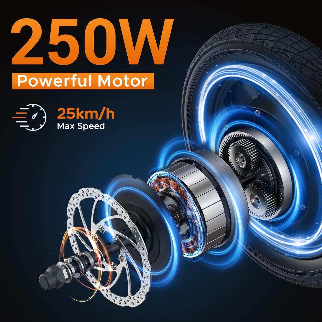 Складной электровелосипед HillMiles Mile 1: Мотор 250 Вт, Запас хода 60 км, Колеса 14", Легкий вес 23 кг