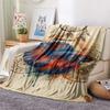 1PC Bohemian Watercolor Animals Print FlAannel Blanket, High quality Comfortable for All Seasons, Home Decor, Warmth and Comfort
