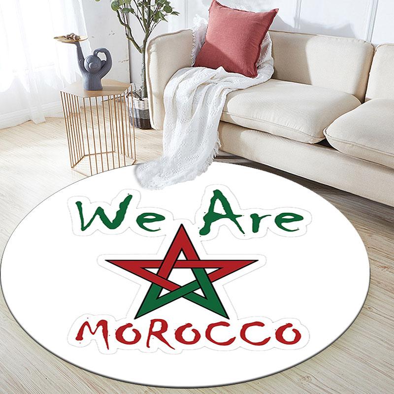 Morocco pattern round rug,Carpet Rug for Living Room Bedroom Playroom ,Non-slip Floor Mat,Holiday Gifts and Birthday Gifts.