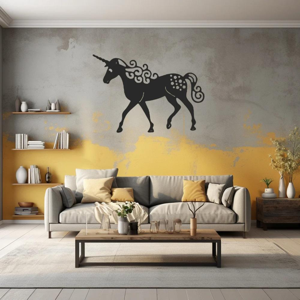 1pc Cute Unicorn-Shaped Wall Hanging Metal Crafts for Outdoor Garden Décor Perfect for Wedding Party Scenes