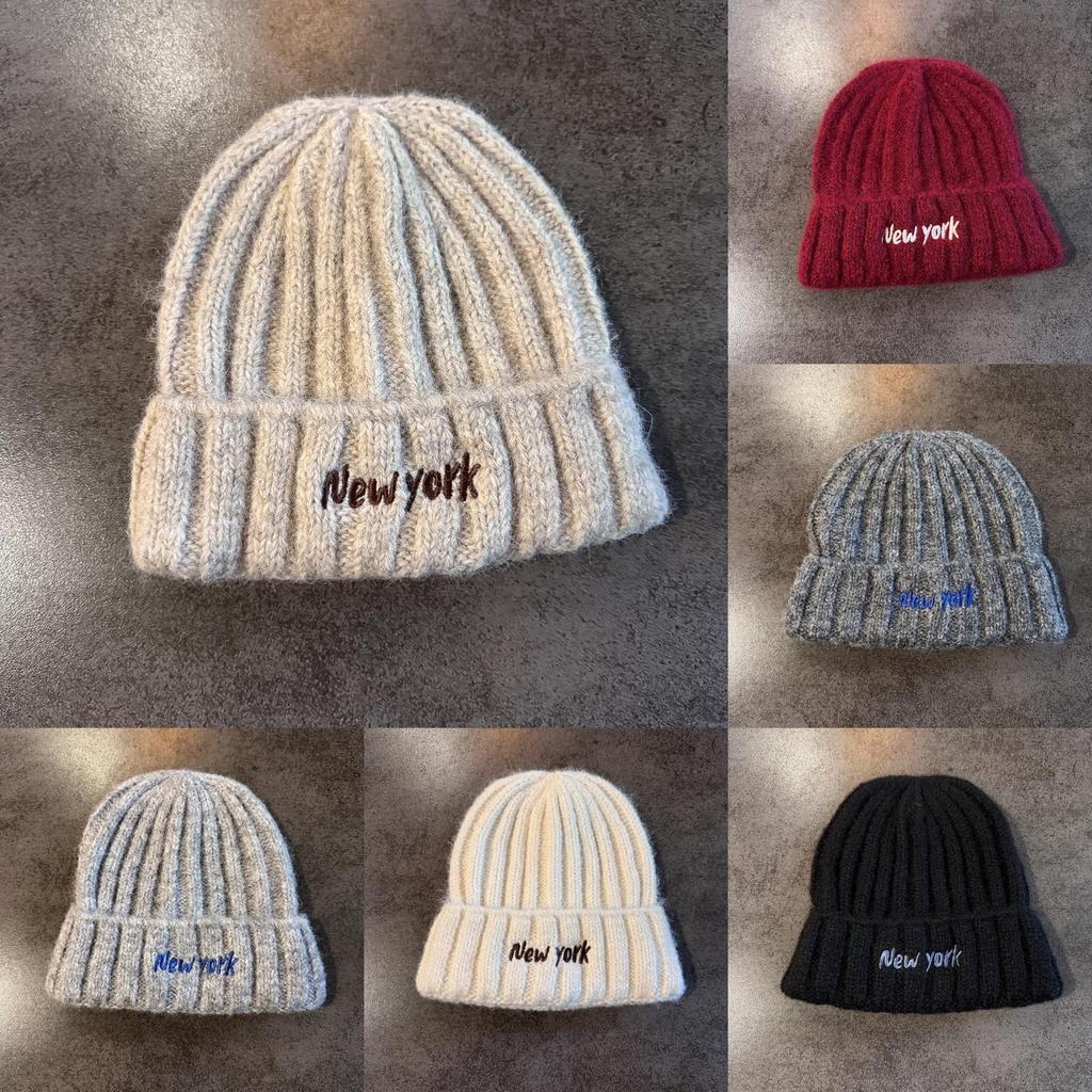 Lettering York New Knitted Hat With Windproof Warmth For Casual Gift Fashion