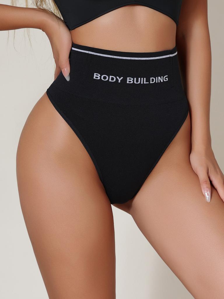 Flarixa Женские бесшовные стринги с высокой посадкой, трусики с контролем живота, корректирующее белье, нижнее белье для похудения, черные трусики для бодибилдинга