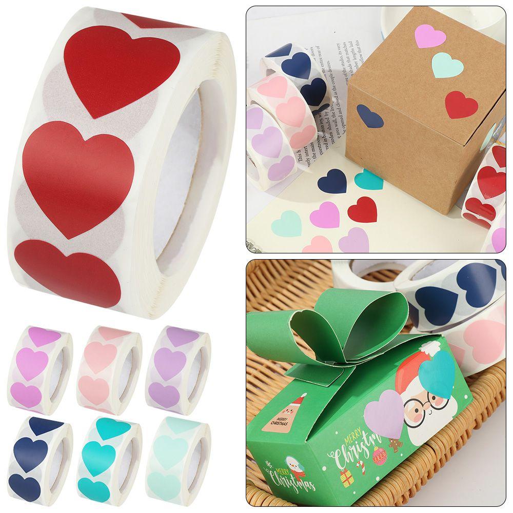 500 Pcs Package Label Gift Packaging Stationery Sticker Scrapbooking Love Heart Shaped Seal Labels