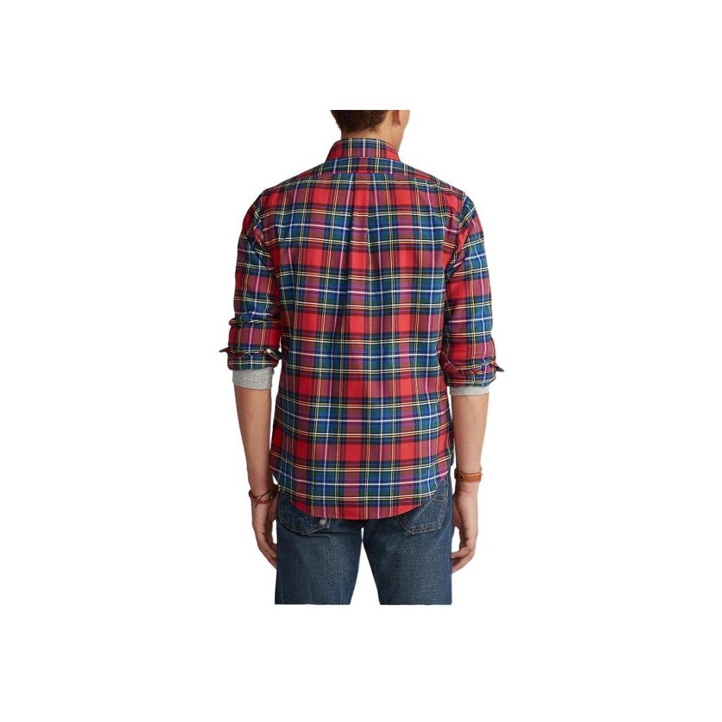 Polo Ralph Lauren клетчатый логотип вышитый свободный оксфорд рубашка с длинным рукавом мужские рубашки многоцветный MNPOWOV16820986-999