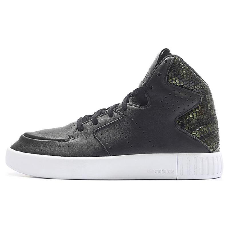 adidas Originals Tubular Invader 2.0 Нескользящие Износостойкие Полувысокие Кеды для Скейтборда Женские Черно-Белые Кроссовки S80552