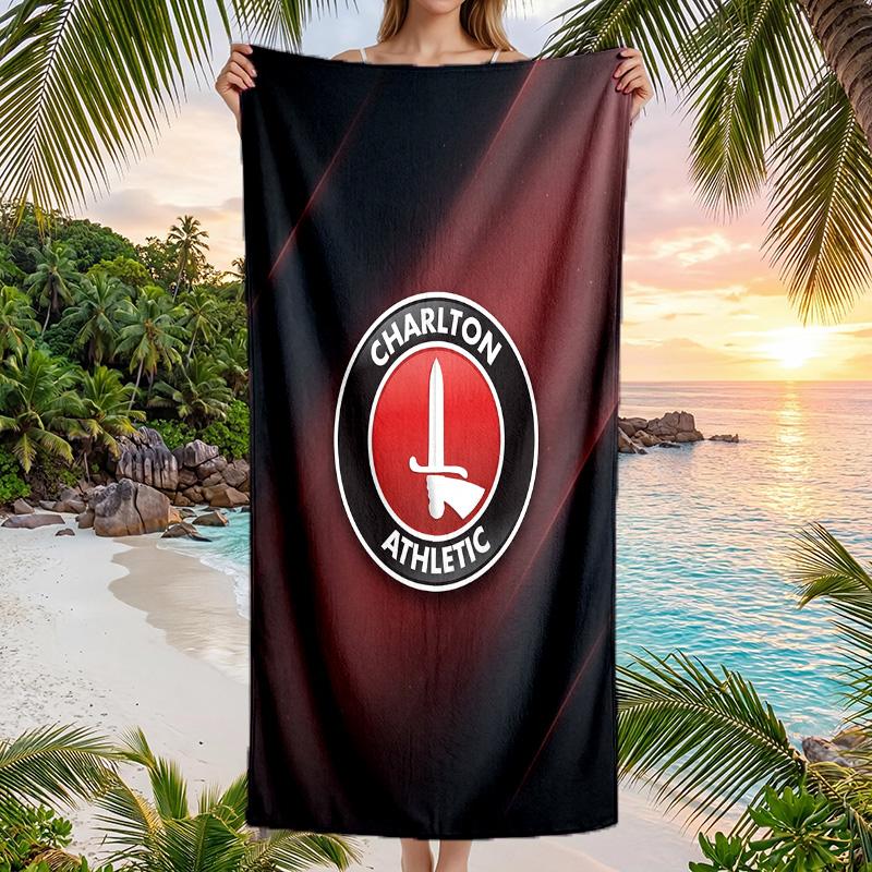 Клуб Charlton Athletic FC принт Быстросохнущее пляжное полотенце Микрофибра Впитывающее Портативное для путешествий Полотенце для плавания