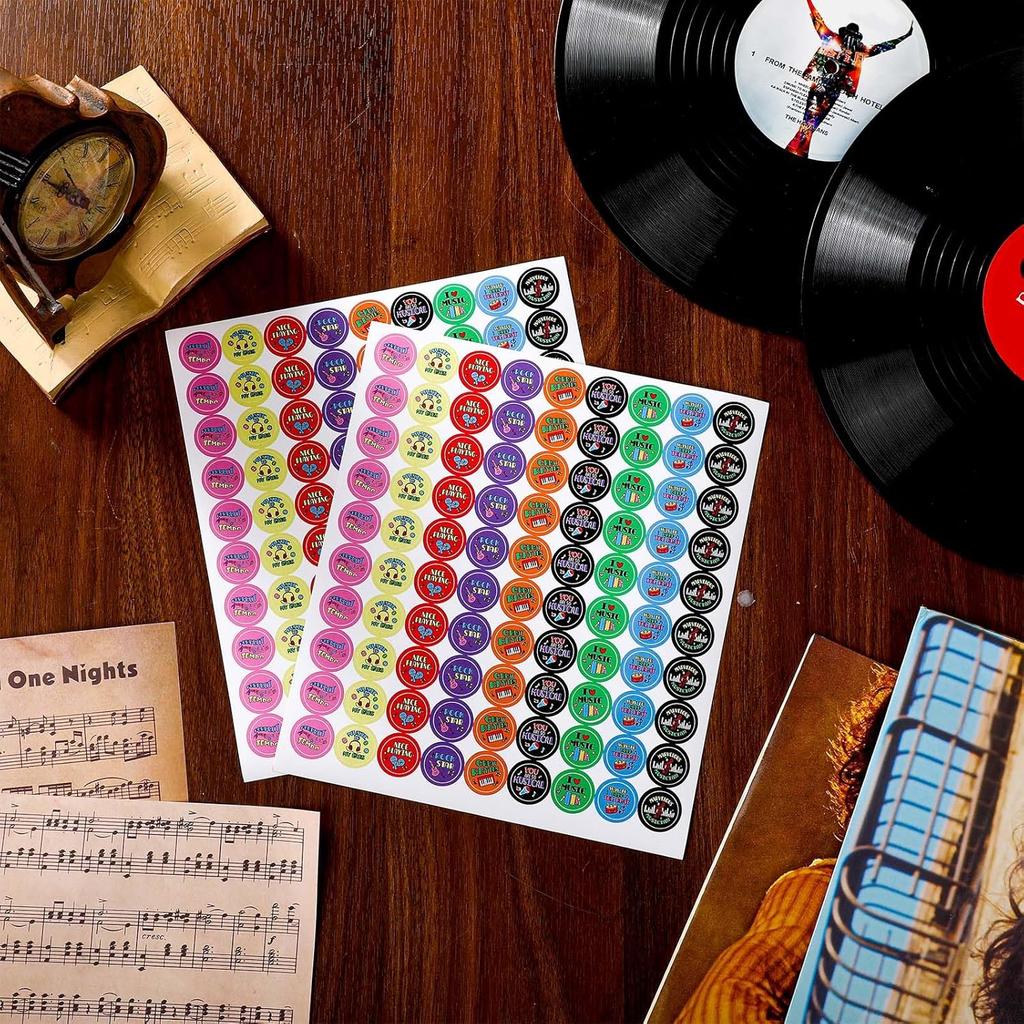 Eersida 900 Pcs Music Teacher Reward Stickers Set trument Themed Motivational Stickers Music Themed Label Supplies for Student Incentives 0.75 Inches