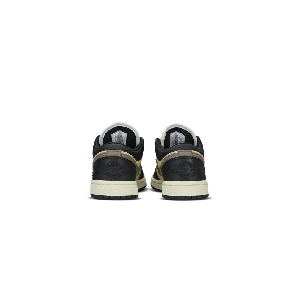 Jordan Air Jordan 1 Износостойкие Низкие Винтажные Баскетбольные Кроссовки Женские Бежевые Черные DC0774-101(Команда333-)