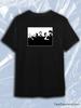 TeeSensation Black Crew Neck Short Sleeve T-Shirt with Deftones Band High Contrast Silhouette Print