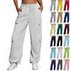 Women's Fashion Sport Solid Color Pocket Casual Sweatpants Pants