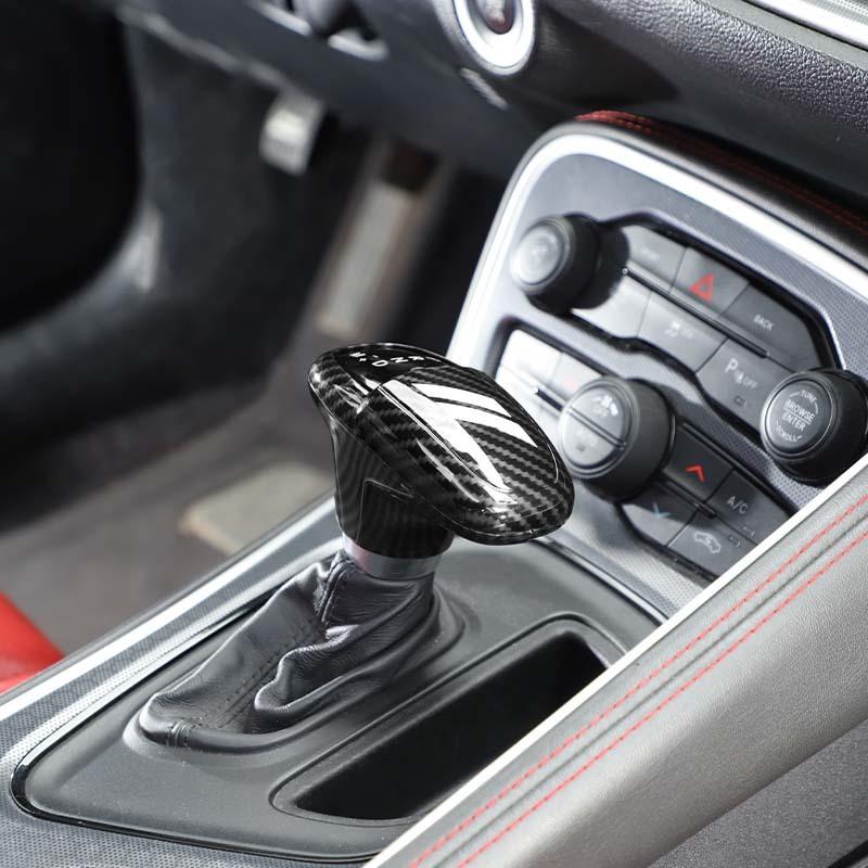Gear Shift Panel Cover For Dodge Charger Gear Lever Protective Sticker For Dodge Challenger 2015 Up For Durango 2018 Up ABS Carbon Fiber Accessories