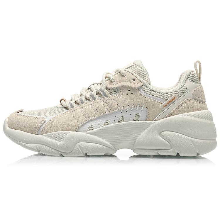Li Ning Moonchaser Амортизирующие Скользкие Устойчивые к истиранию Дышащие Низкие Спортивные Повседневные Кроссовки Женские Белые AGLQ248-1