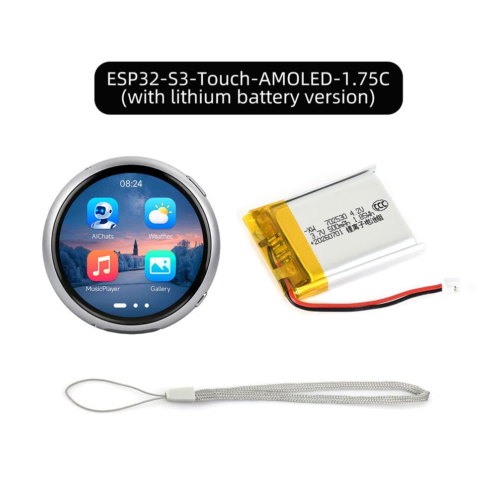 High Resolution 166×166 Round AMOLED ESP11-S1 Board 6-Axis Gyro Accelerometer Support AI Voice Maker Embedded Development Kit