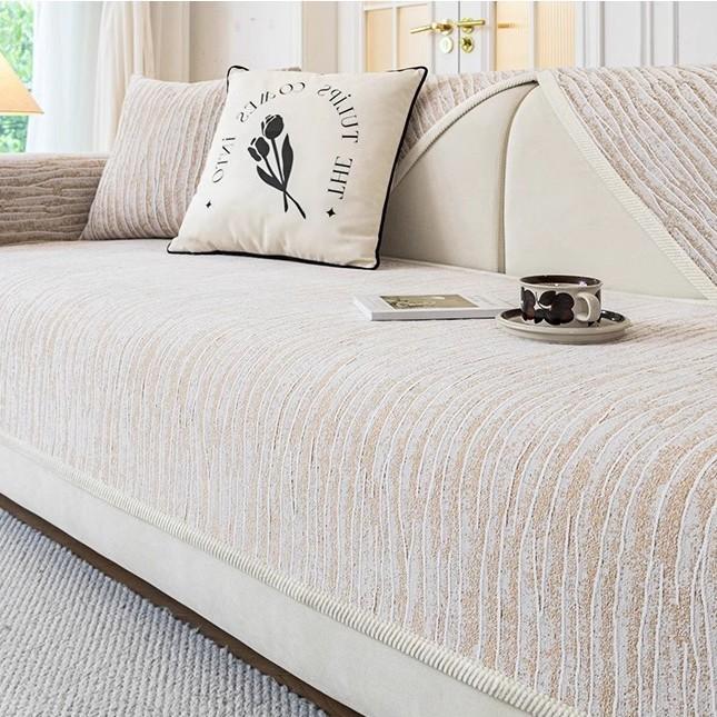 Cat Scratch Proof Chenille Couch Cover Fabric Single-Piece Secure Non-Slip Sofa Pad Cover Plush And Sticky Ideal For All Seasons For Home