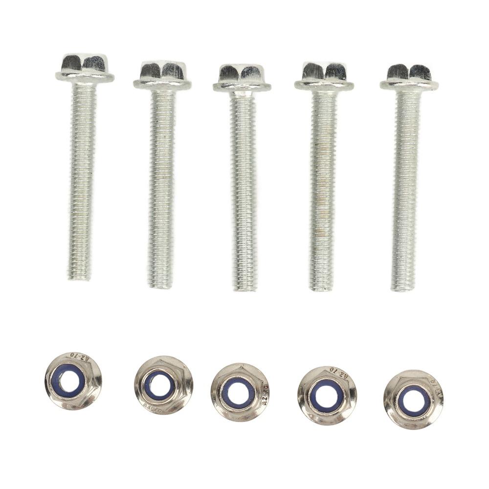 5 Set 19M7834/14M7397 Lock Nut Kit Silver Shear Pin Bolts for Deere Agricultural Machinery