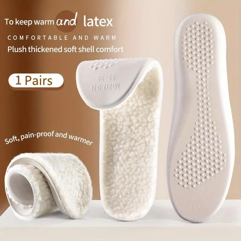 1 пара латексных термотеплых стельок, утолщенные мягкие удобные стельки для мужчин и женщин, самоподогревающиеся зимние спортивные стельки для обуви