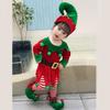 Children Christmas Dwarf Accessories for Boy Girl Kids Christmas Elf Costume Includes Elf Suit Elf Hat and Shoe Covers